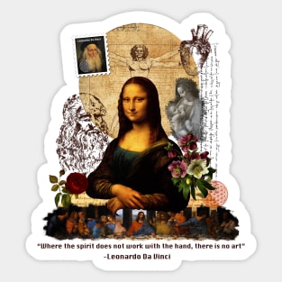 Da Vinci Collage - Monalisa - Art Sticker